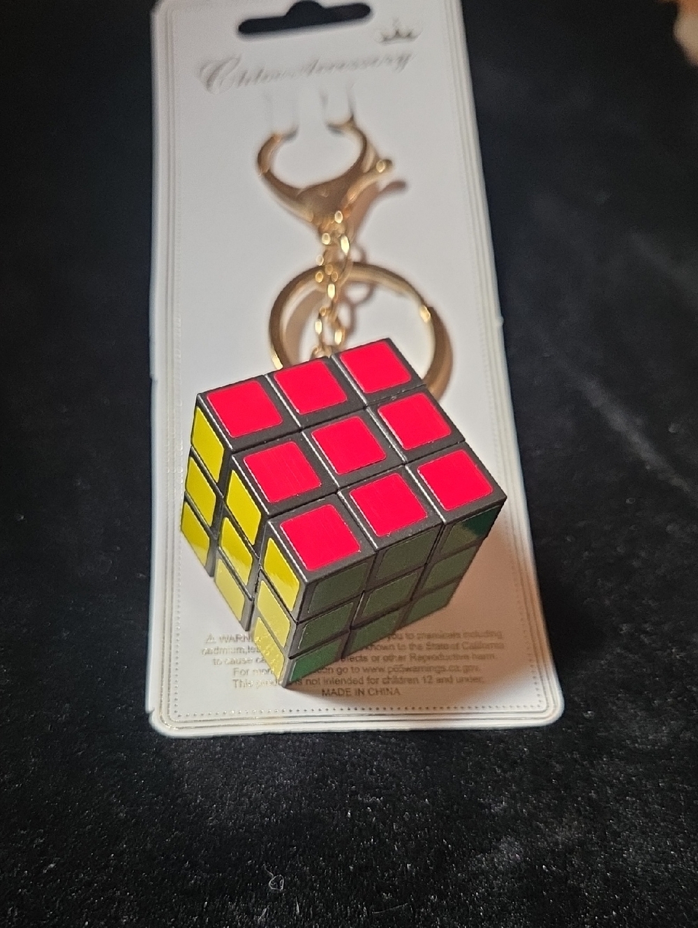 Mini Rubik-Style Keychain Charm Cube - Red Yellow Green Orange and White